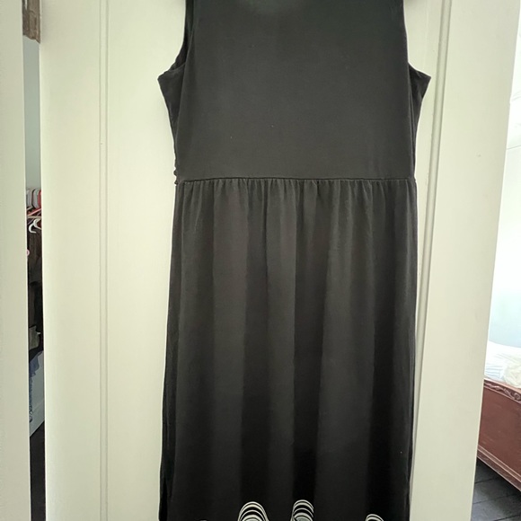 EUC J Jill Wearever Collection Wrap Style Maxi Dress; Black Havana Floral - Picture 3 of 8